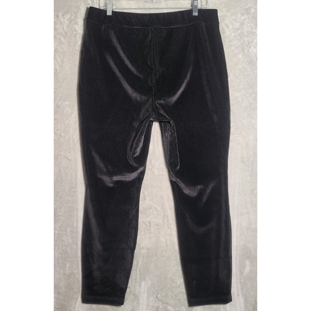 Nanette Lepore Pants Womens XL Black Velvet Corduroy Ribbed Velour Stretchy Soft - Picture 7 of 9
